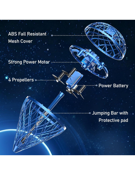Bola Voladora Dhapy Azul-S 360 Rotación Juguete Interactivo