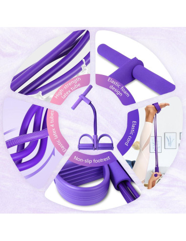 Bandas de Resistencia Fitness Mrryiio 21 Tubos Rosa 4 Niveles