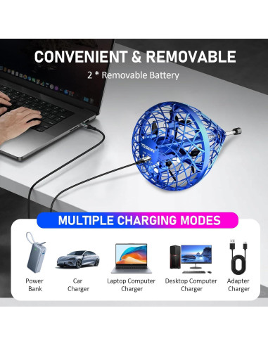 Bola Voladora Dhapy Azul-S 360 Rotación Juguete Interactivo