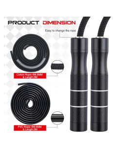 Cuerda de Salto con Peso Gemscream 0.45 kg Ajustable 3.05 m 2