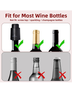 3 Tapones de Vacío para Botellas de Vino Philorn - Reutilizables 2
