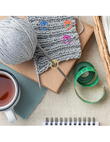 60 Marcadores de Puntos de Costura Metalicos Hariendny - Coloridos