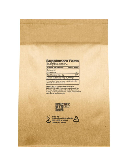 Polvo de Baya Goji Wolfberry 227g Suplemento Herbal Puro Polvo de Baya Goji Wolfberry 227g Suplemento Herbal Puro