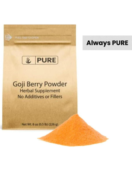 Polvo de Baya Goji Wolfberry 227g Suplemento Herbal Puro Polvo de Baya Goji Wolfberry 227g Suplemento Herbal Puro