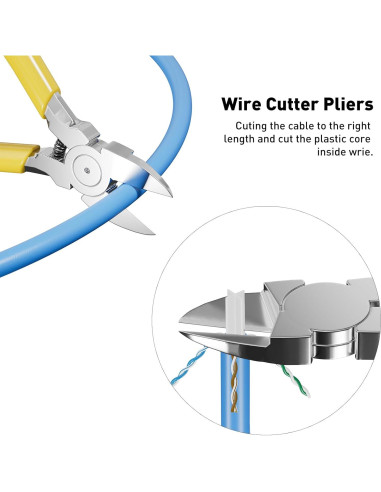 Kit de Crimpado Ethernet ZOERAX 8 en 1 con 50 Conectores Cat6
