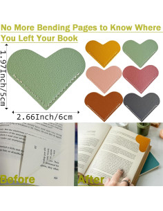 Marcadores de Corazón de Cuero PU Tuuiimo 6 PCS Multicolor 2