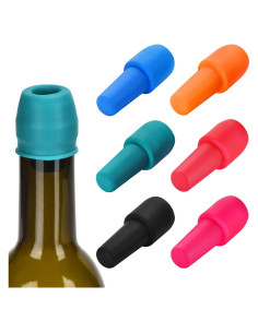 Paquete de 6 Tapones de Silicona para Vino Brusoon Multicolor