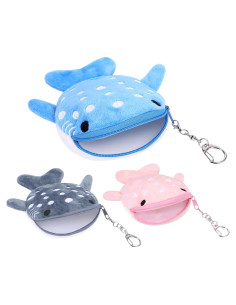Juego de 3 Monederos Tiburón Ballena Kawaii - Felpa
