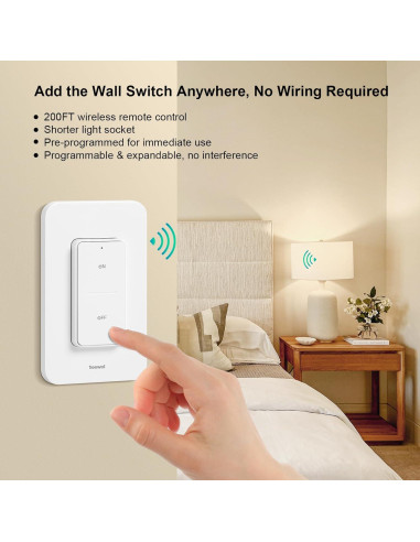 Portalámparas Inalámbrico Treewell E26/E27 con Control Remoto 200FT