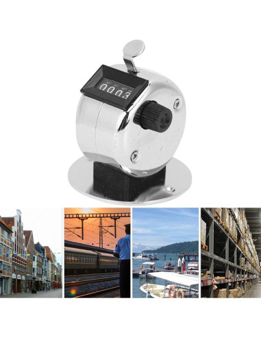 Contador Manual de Mano CYTGOUPER 4 Dígitos Acero Inoxidable