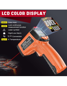 Pistola Termómetro Infrarrojo CEILSTES IR-916 -50C a 580C 2