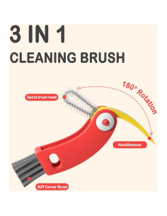 Juego de cepillos de limpieza ELESDA 3 en 1 para botellas y tazas 2