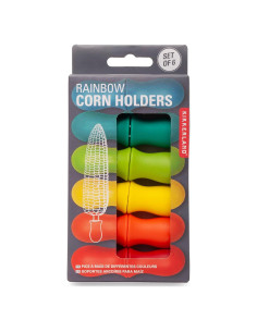 Soportes para Mazorca de Maíz Kikkerland, Set de 6 Multicolor