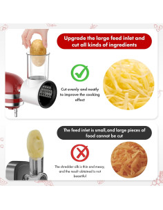 Rallador de Queso y Verduras GVODE para Batidora KitchenAid 2