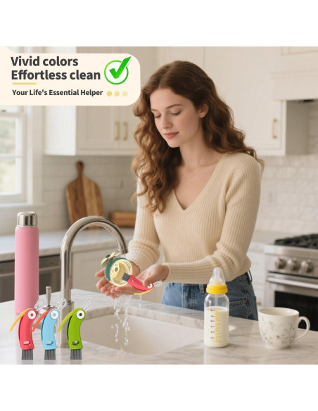 Juego de cepillos de limpieza ELESDA 3 en 1 para botellas y tazas Juego de cepillos de limpieza ELESDA 3 en 1 para botellas y tazas