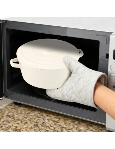 Calentador de Tortillas de Porcelana Hlimior 21.6 cm Blanco