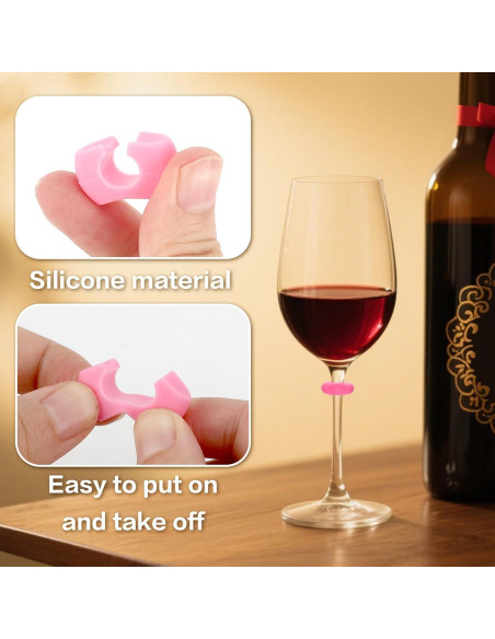 24 Marcadores de Silicona para Copas de Vino Multicolores
