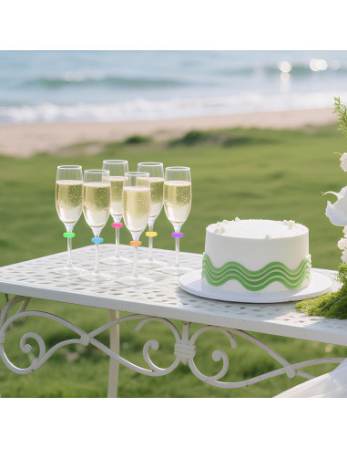 24 Marcadores de Silicona para Copas de Vino Multicolores