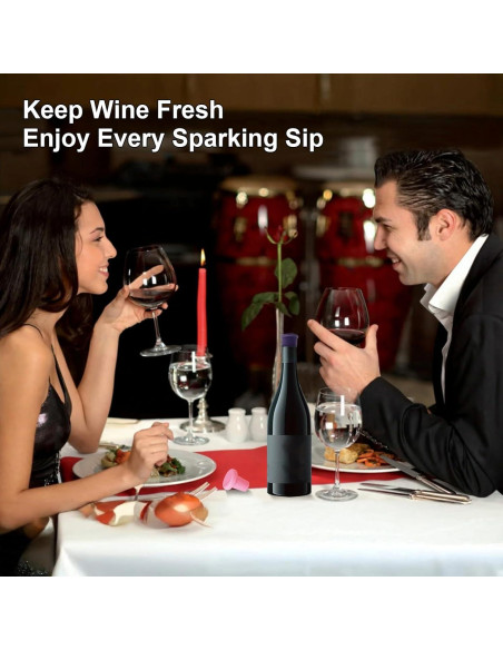 8 Tapones de Silicona Multicolor para Vino lyBlissor