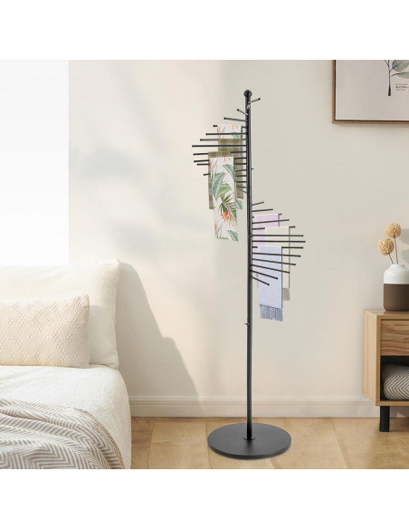 Soporte de Exhibición de Bufandas LUOSHALIYA 30 Niveles Negro