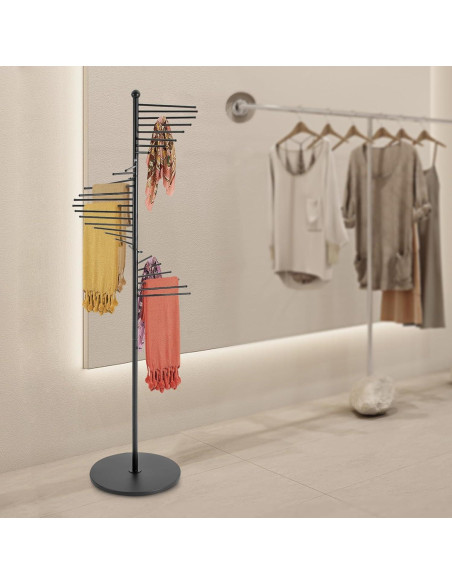 Soporte de Exhibición de Bufandas LUOSHALIYA 30 Niveles Negro