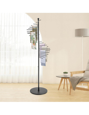 Soporte de Exhibición de Bufandas LUOSHALIYA 30 Niveles Negro