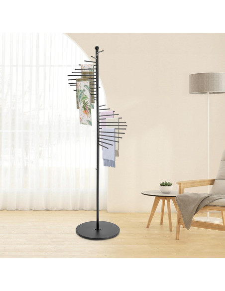 Soporte de Exhibición de Bufandas LUOSHALIYA 30 Niveles Negro