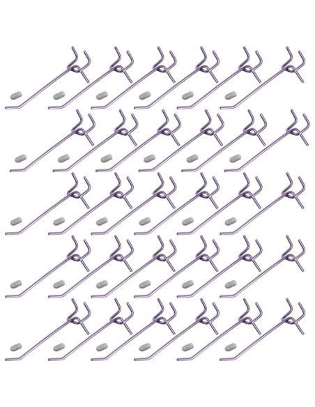 Ganchos de Tablero de Clavos KINOMI 30 Piezas 10 cm Plata