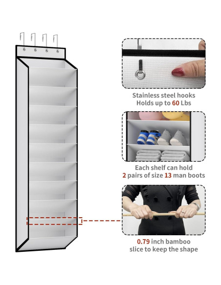 Organizador de Zapatos Colgante KEEPJOY Blanco 10 Niveles Organizador de Zapatos Colgante KEEPJOY Blanco 10 Niveles
