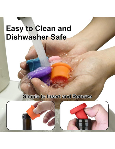 8 Tapones de Silicona Multicolor para Vino lyBlissor