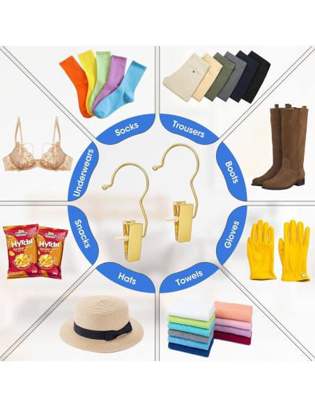 30 Ganchos Dorados para Botas y Ropa Eunhdet - Antideslizantes