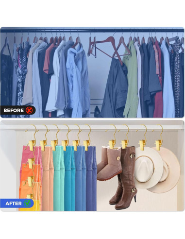 30 Ganchos Dorados para Botas y Ropa Eunhdet - Antideslizantes