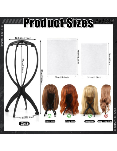 Juego de 2 Soportes para Pelucas ProSuites con 2 Bolsas