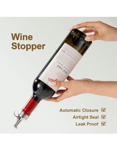 Tapón de Vino Automático Lu-lupour con Vertedor 2 en 1 2