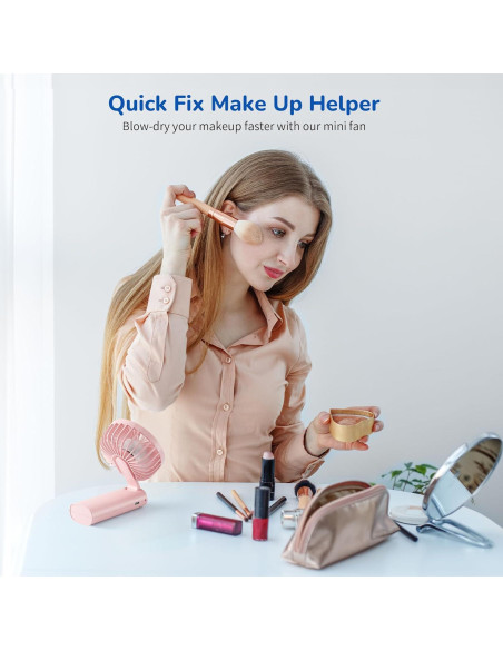 Ventilador Portátil de Mano Morelax Plegable 180 Rosa 5200mAh Ventilador Portátil de Mano Morelax Plegable 180 Rosa 5200mAh