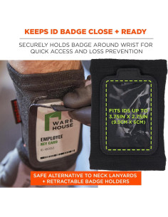 Soporte de identificación de muñeca Ergodyne Squids 3388 negro 2