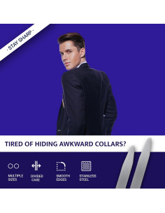 Permanentes Metálicas para Cuellos de Camisas de Hombre - 36 Piezas 2