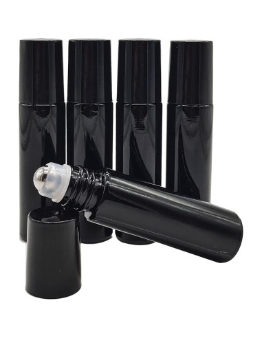 24 Botellas de Rodillo de Aceite Esencial 10ml BEGIKET Negras
