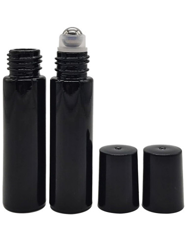 24 Botellas de Rodillo de Aceite Esencial 10ml BEGIKET Negras