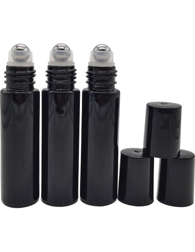 24 Botellas de Rodillo de Aceite Esencial 10ml BEGIKET Negras