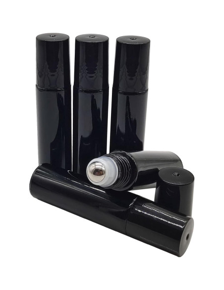 24 Botellas de Rodillo de Aceite Esencial 10ml BEGIKET Negras
