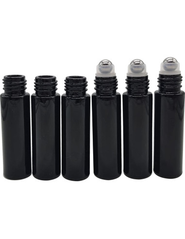 24 Botellas de Rodillo de Aceite Esencial 10ml BEGIKET Negras