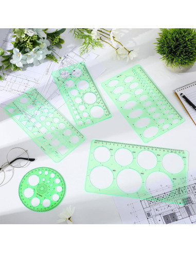 Paquete de 5 Plantillas de Círculo ForraFun - Dibujo Geométrico