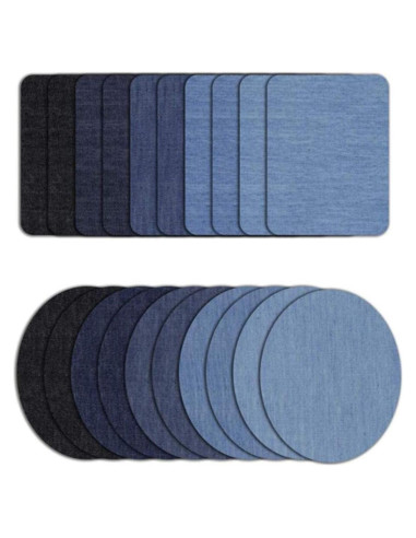 Set de 5 Parches Ovalados Tustao para Planchar Denim Grande