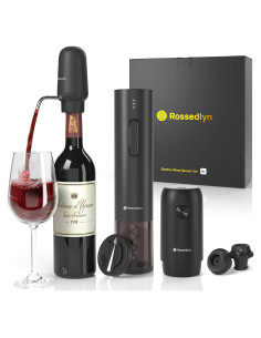 Juego de Abridor de Vino Eléctrico Rossedlyn R1 con Aerador y Bomba
