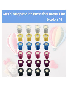 24 Sujetadores Magnéticos Josuyofo para Pines de Esmalte Multicolor 2