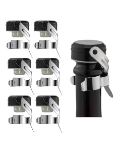 Tapones de Vino y Champagne WOTOR de Acero Inoxidable - 6 Piezas