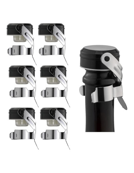 Tapones de Vino y Champagne WOTOR de Acero Inoxidable - 6 Piezas