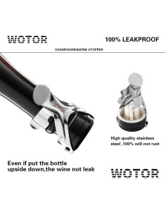 Tapones de Vino y Champagne WOTOR de Acero Inoxidable - 6 Piezas 2