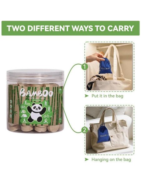 Toallas Comprimidas de Bambú MORGIANA - Paquete de 100 Unidades